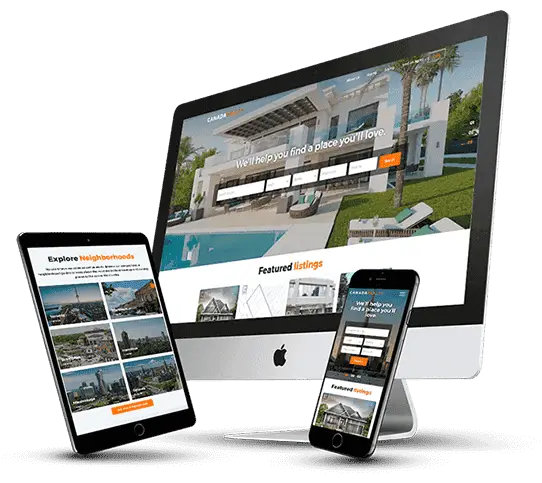 Modern real estate website design UI with clean user interface